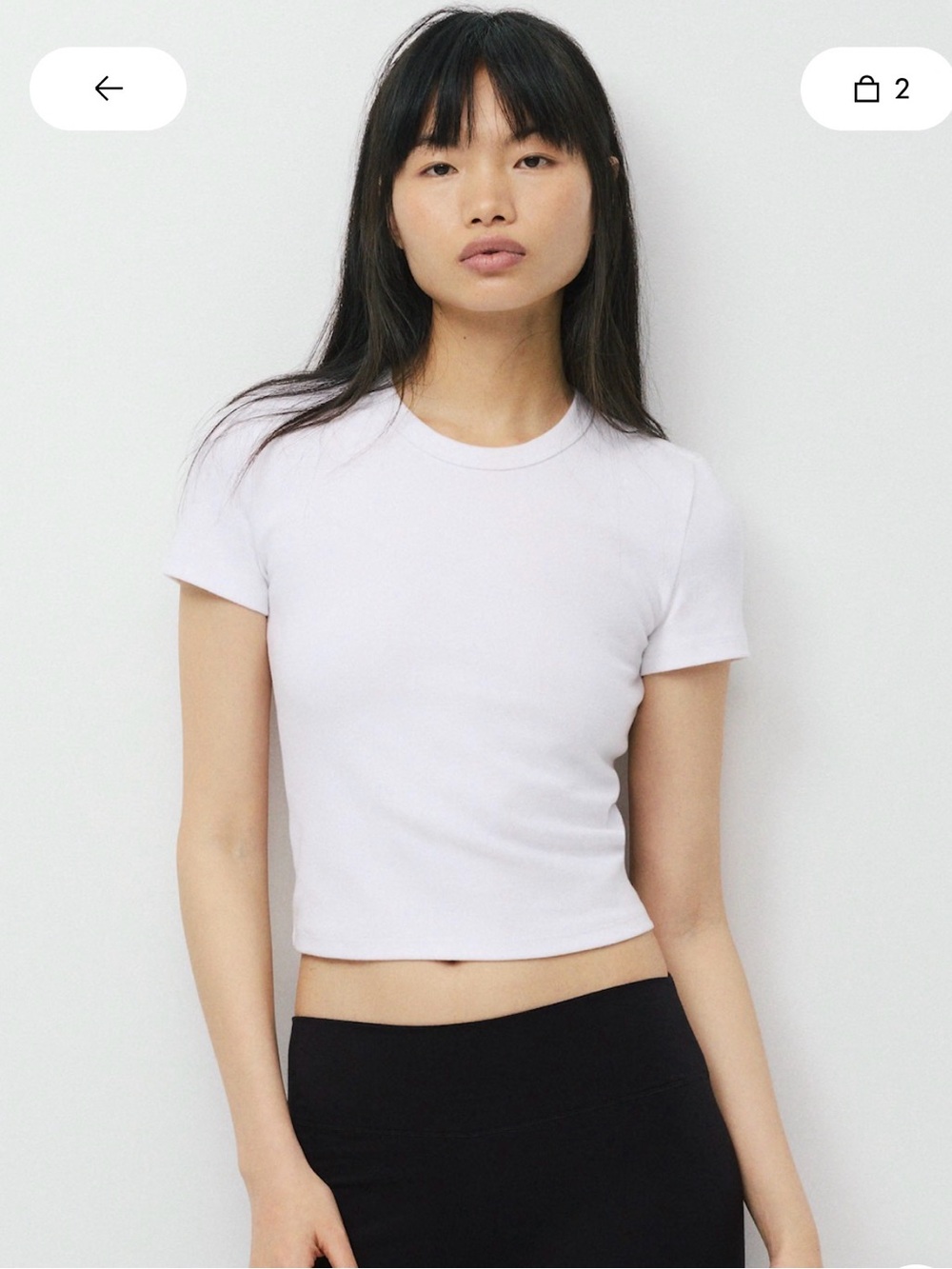 Set of 2 (B+W) Aritzia Sunday Best Little Ribbed T-Shirt